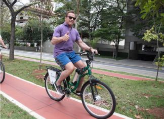 Você pode encontrar o Arnold andando de bike em São Paulo, sabia?