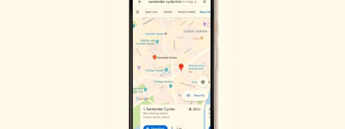 Google Maps mostrando a utilização de bicicletas em SP e RJ