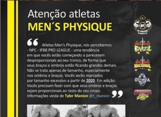 IFBB Pro League divulga nota com novas exigências para a categoria Men’s Physique